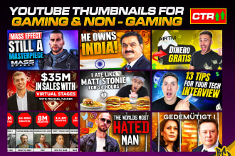 design professional clickbait youtube thumbnail