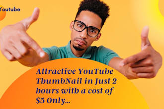 design attractive youtube thumbnail within 2 hr on canva pro