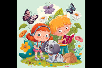 design children story book illustration and book cover