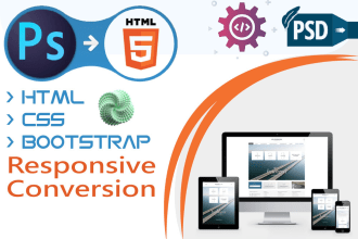 convert figma, PSD, xd to HTML with responsive google mobile friendly