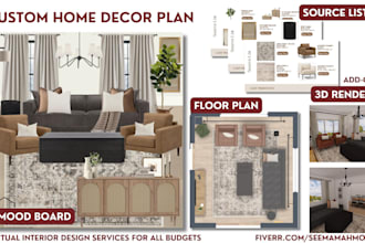interior design your living room and create modern mood board design