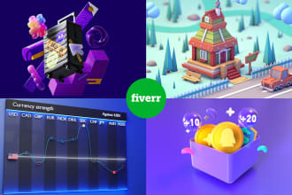 make awesome 3d illustrations for website and UI