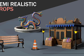 create semi realistic 3d game props with pbr textures