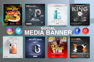 create pro social media posts, banner ads and web banner for you