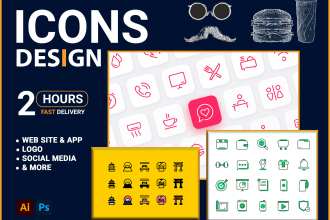 design awesome flat line icons set for websites and apps