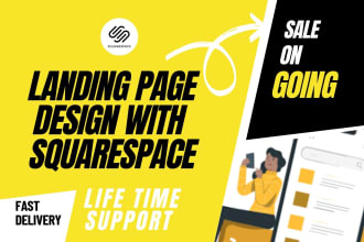 design business landing page or squeeze page or sale page in squarespace