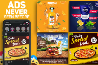 design creative ads for facebook, google and instagram posts