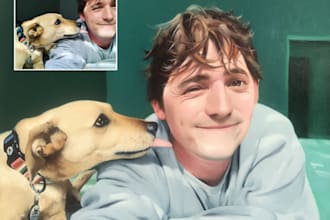 paint a real oil painting pet portrait from your photo