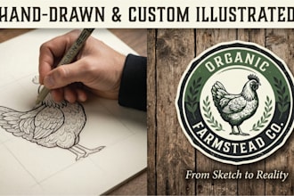 design a custom organic rustic farmhouse logo