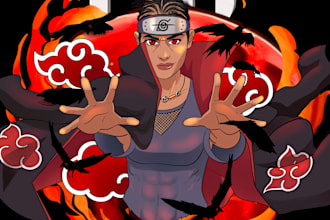 draw you or your oc in naruto boruto anime style