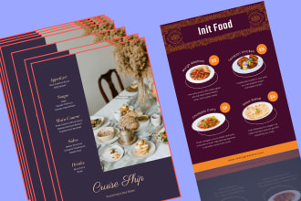 design amazing restaurant flyers and food menus with fast delivery