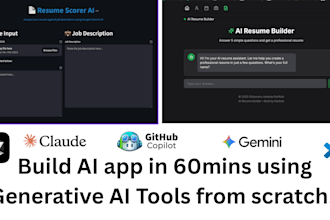 tutor or guide you to build your first ai app in 60mins