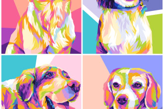 make your pet into unique colorful wpap pop art illustration