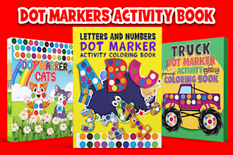 design dot markers activity and coloring book cover