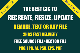 remake ,recreate, enhanced, update, your logo