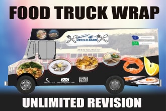 do professional outstanding, stunning food truck wrap, car, vehicle, truck wrap