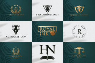 do lawyer law firm attorney advocate creative modern justice legal logo design