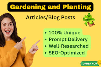 write informative gardening and plants articles