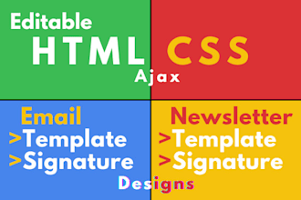 design clickable,editable html email,newsletter template,signature design in CSS