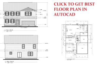 draw architectural 2d floor plan house plan in autocad