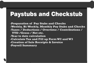 create employee paystubs and checkstub