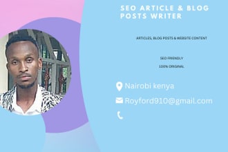 research and write 1000 words article, newsletter, landing page or biography
