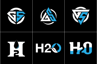 create brand lettermark, triangle, polygon and initial logo