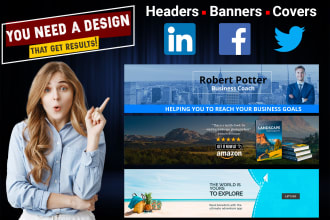 design linkedin banner, facebook cover, twitter header