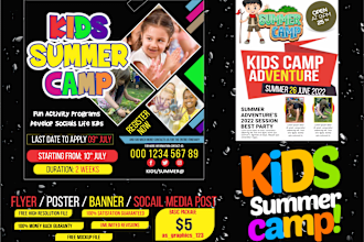 do child care, pet, adventure kids camp, daycare, summer camp, flyer