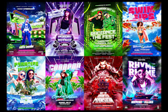 design event flyer, business flyer and postcard design