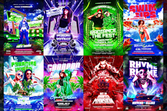 design event flyer, business flyer and postcard design