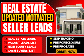 provide real estate leads motivated sellers list cash buyers with skip tracing