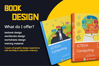 design ebooks, book covers, workbooks and textbooks for you