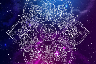 do complex colored mandala art for you