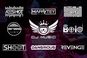 design your typography dj band or music and text logo