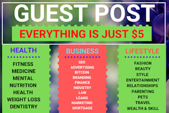 write and publish guest post on high da health, business, and lifestyle blog