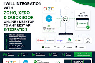 integration with zoho xero and quickbook online desktop to any rest API