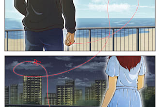 draw comic book illustration webtoon in anime style