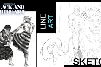 produce a remarkable illustration in the line art style