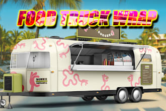 design attractive food truck wrap for you