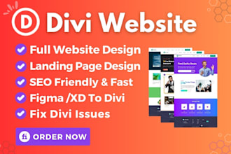 design divi landing page, divi wordpress website, figma to divi, fix divi issues