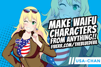 draw custom anime characters you choose in HD