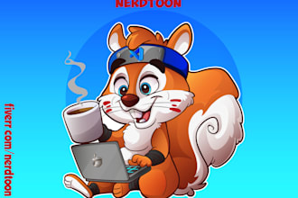 design catchy animal cartoon, logo, mascot character