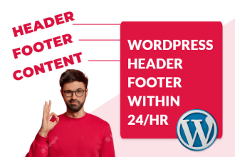 design a header,footer or banner for wordpress site