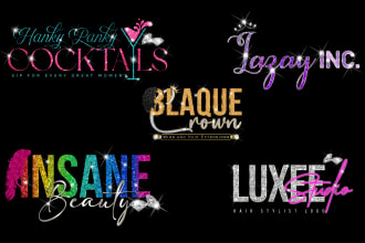design beautiful luxury glitter feminine signature logo