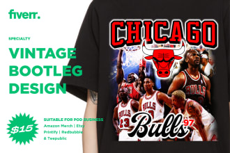 do nba tshirt design with vintage bootleg style