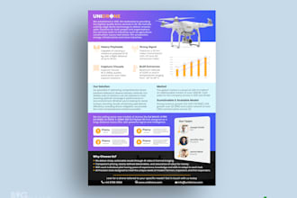 design one pager executive summary, investment teaser or business highlights