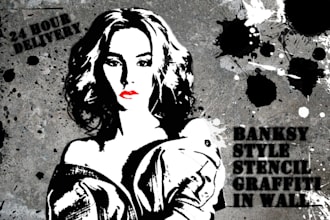 create your photo graffiti banksy style on a wall