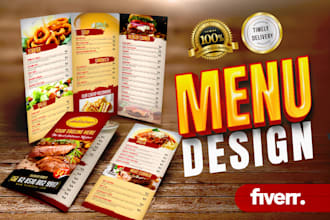 design professional menu design and food poster