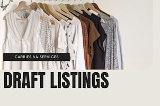 draft clothing listings for ebay, poshmark, mercari